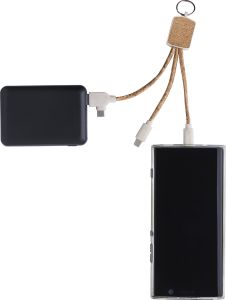 Stainless steel keychain with charging cable