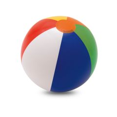 Multi coloured inflatable beach ball in opaque PVC