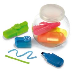 FUN FOR FIVE Mini Highlighters In Storage Jar