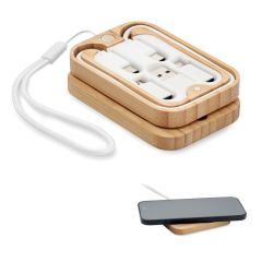 CHARGOO 15W wireless charger in bamboo