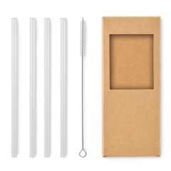 GLAW 4 reusable glass straws