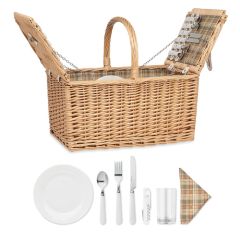 MIMBRE PLUS Wicker Picnic Basket With Accessories