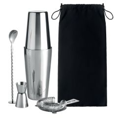 BOSTON Metal Cocktail Shaker And Accessories Set