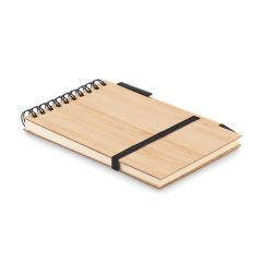 SONORABAM Recycled A6 Pocket Notebook And Pen With Bamboo Cover