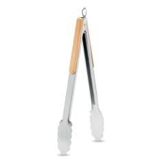 INIQ Metal and Bamboo BBQ Tongs