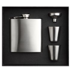 SLIMY FLASK SET Metal Hip Flask With Cups