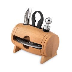 BOTA Wine Accessory Gift Set In Barrel Shaped Stand