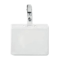 CLIPBADGE Transparent ID Holder With Metal Clip