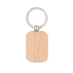 POTY WOOD Rectangular Shaped Wooden Keyring