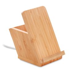 BAICOI Bamboo Wireless Charger With Phone Stand And Pen Pot