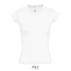SOLS MOON Womens V Neck T-Shirt Cotton