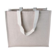 Canvas shopper with woven handles
